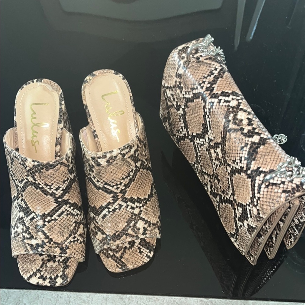 Lulu's Snake Print Women's Mules